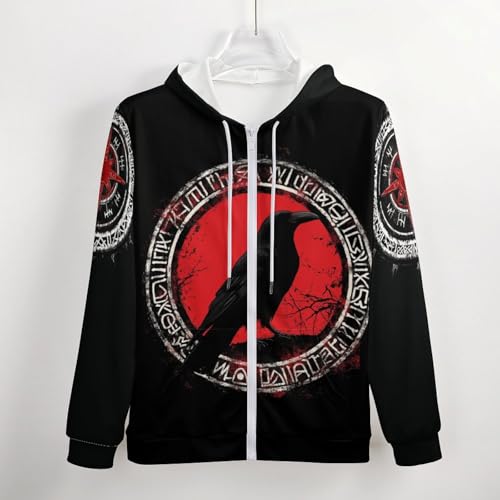 GLUDEAR Men Viking Tattoo Norse Mythology 3D Digital Print Full Zip Hoodie Jackets Hooded Sweatshirt2