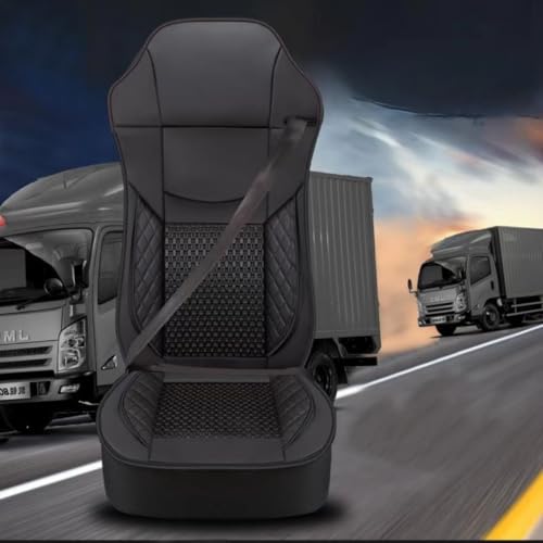 LKW Sitzbezüge für Mercedes-Benz Actros Arocs Atego Sprinter Vito Citan Econic,Schwarz/Rot/Braun/Blau sitzschoner Sitzauflage Vordersitze Atmungsaktives Mesh Leder Fahrer Beifahrer Sommer Winter LKW