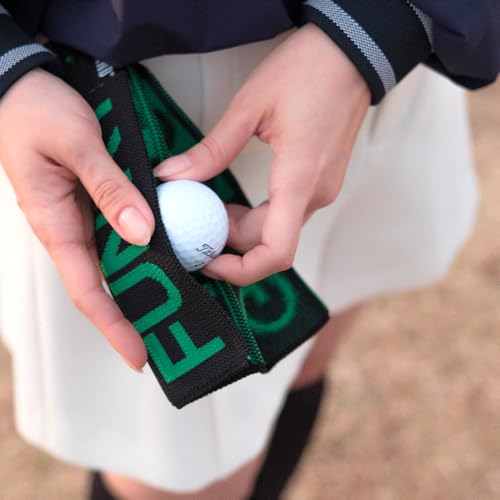 Image of ANDGOLF Pleats Ball Towel, Use to Wash My Ball and Club, Best Choice for Golf Gifts, Embroidered Golf Towels, Clip for Bags /Pants /Skirts, Durable Elastic Band, Colorful Fashion Golf Item (Green)