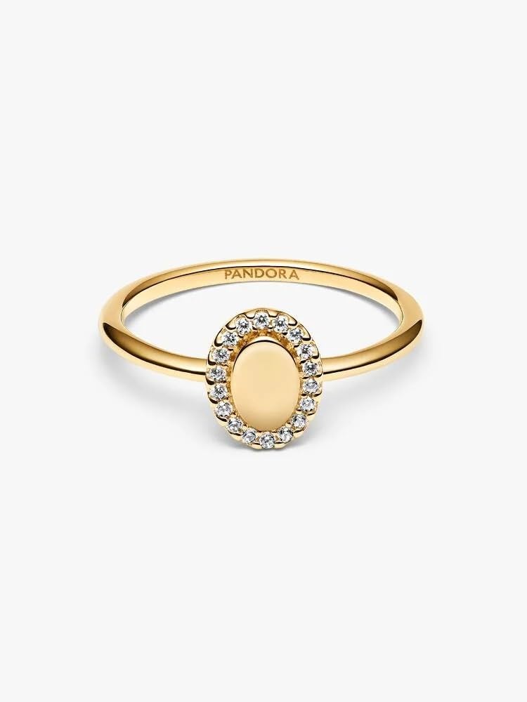 PANDORA Anillo ovalado dorado 163800C01