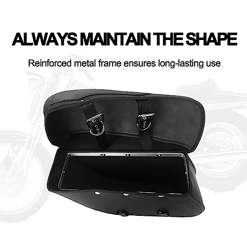Alforjas para motocicleta, cuero sintético, 2 correas, universal para Harley, Cruiser, Bobber, Suzuki, Yamaha, Kawasaki miniatura 3
