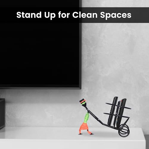 Image of ROLLYWARE Metal Strong and Durable Organizer for TV AC DVD DTH Remotes, Living Room Decor, showpiece Remote Stand Remote Holder /Remote Stand /Remote Organizer showpiece (Black), 15X9X8 Cm (1)