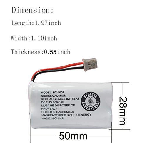 Geilienergy GLE0307 Bt-1007 Cordless Phone Battery Compatible With Uniden Bt1007 Bt904 Bt-904 Bt1015 Bt-1015 Bbty0651101 Bbty0460001 Bbty0510001 Bbty0624001 Bbty0700001 Hhr-P506 Hhr-P506A thumb #2