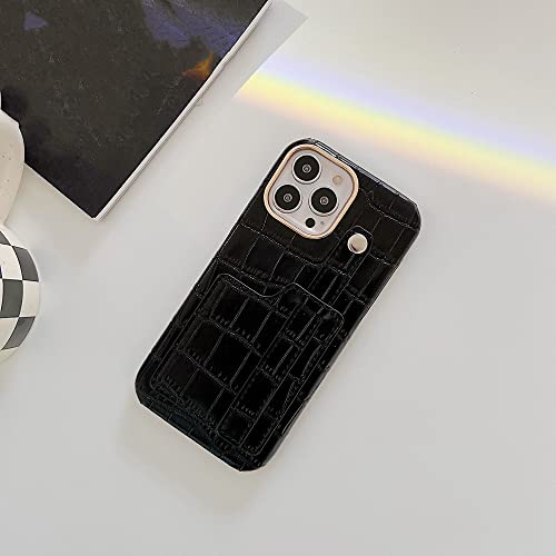 Étui iPhone 14 Pro crocodile anti-chute avec rangement carte intégré