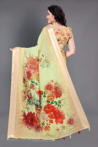 Image of MIRCHI FASHION Saree for Woman Cotton Blend Geometric Printed | Polished Professional Office Wear and Regular Daily Sari with Blouse Piece