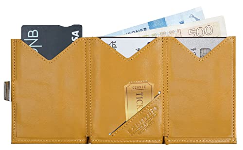 Leather Trifold Wallet - RFID Blocking w/Stainless Steel Locking Clip3