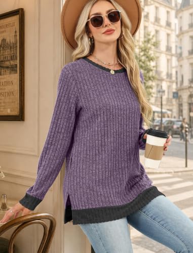 Image of Sampeel Long Sleeve Shirts for Women Tunic Sweaters Fall Fashion Outfits | Sweaters for Women, Early Fall Fashion Must Haves 2026, Long Tunic Tops, Vacation Outfits, Autumn, Plus Size Blouses
