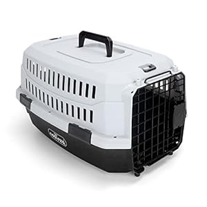 Nobleza – Transportin Gato Perro Grande, Transportin para Gatos Perro Portátil y Transpirable, Mascotas Perros Gatos Accesorios, Transportín de Plástico, 68x48x42 CM, Negro & Gris