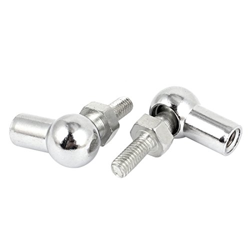 Aexit 6mm x Clamps 6mm Male Female Thread L Shaped Ball Joint Rod End Bearing Strap Clamps 2 Pcs