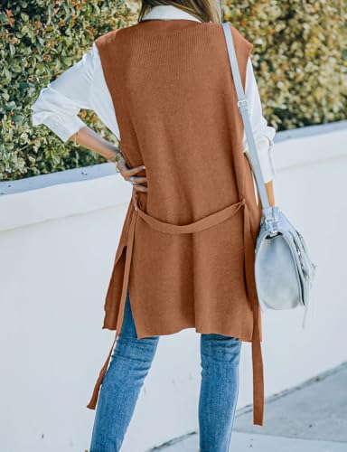 IDEALSANXUN Womens Long Sweater Vest Fall Winter Open Front Cardigan Sweaters Tops4