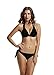 zeraca Women's 2 Piece Tie Side Bottom Triangle Bikini Swimsuit (M10, Black)