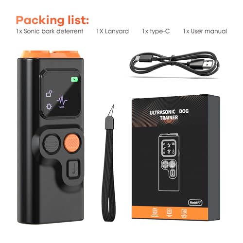 Antibell für Hunde,4 Ebenen Ultraschall Anti Bell Gerät Hunde,Handheld Anti Bell Gerät Hunde,Hund Antibell,LED Anti Bellen Gerät,Antibell Ultraschall Hund,Antibell Ultraschall Gerät Innen Draußen