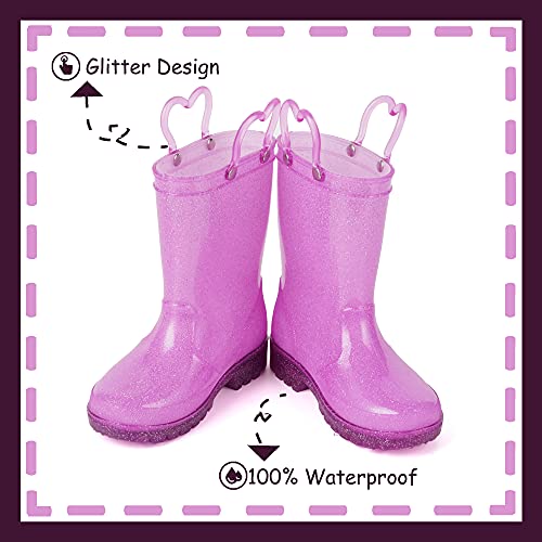 Image of Outee Toddler Kids Adorable Lightwight Waterproof Rain Boots Light Up by Steps