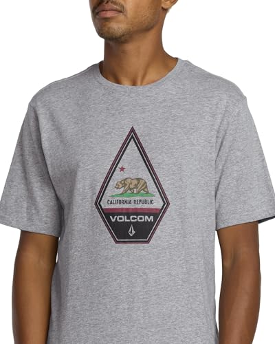 Volcom Men’s California State Logo Short Sleeve T-Shirt – Cotton Crewneck Graphic Tee, Off White Heather, XX-Large - image 4