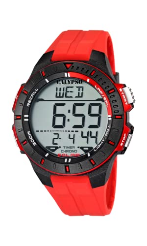 CALYPSO Reloj Hombre K5607/5 Color Splash Caja de Caucho Multi Correa de Caucho Rojo CALYPSO Reloj Hombre K5607/5 Color Splash Caja de Caucho Multi Correa de Caucho Rojo