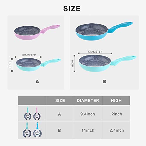 Image of MINISO 240mm Ceramic Coated Non-Stick Wok Frying Pan Cookware (Pink,9.4 * 2 * 9.4 inches)