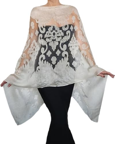 Wedding Shawl Sheer Evening Wrap Scarf Off The Shoulder Top Organza Stole Plus Size Spring Cape Women's Poncho