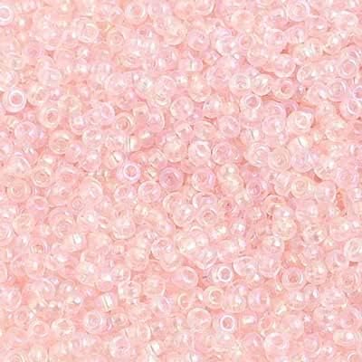 Czech Glass Seed Beads 10/0 (2.3mm Diameter) Transparent Light Pink Rainbow DIY Jewelry Making Beads - 500g Bulk Bag by Preciosa (Jablonex)
