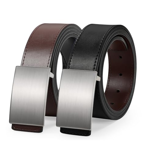 JASGOOD Men's Belt,Two-in-One Reversible Belts for Men,Leather Belt for Mens Dress shirts,One Reverse For 2 Sides
