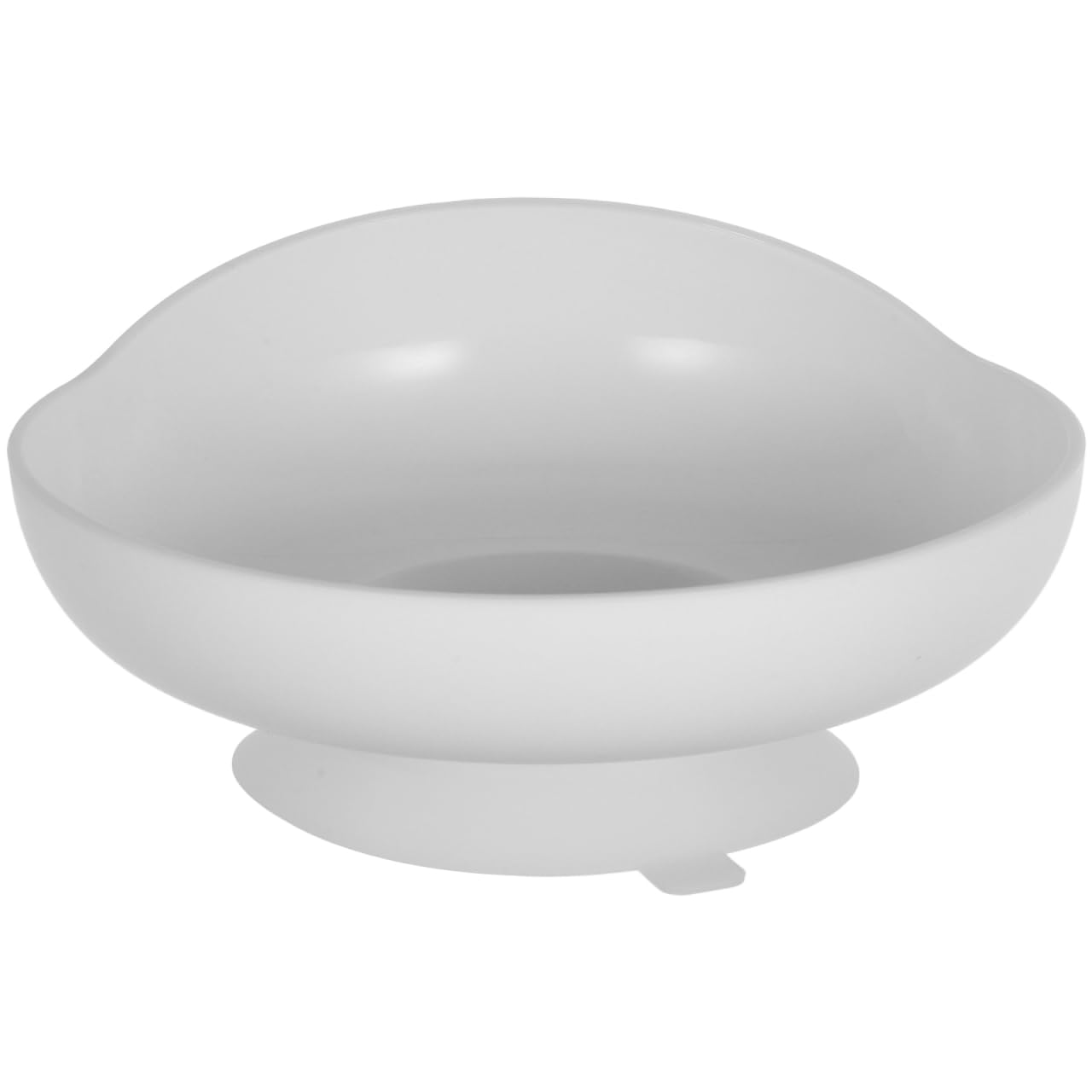 Veemoon Tazón para Personas Mayores y Discapacitados de Silicona Blanco con Base de Succión Antideslizante Utensilio de Autoalimentación con Diseño a Prueba de Derrames