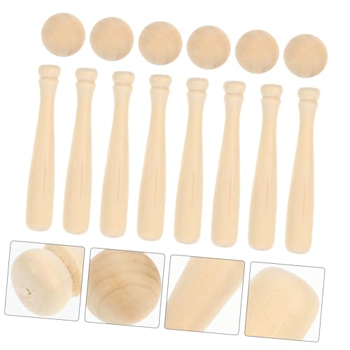 30 mini bates de béisbol de madera de 30piezas para manualidades y proyectos de bricolaje 4