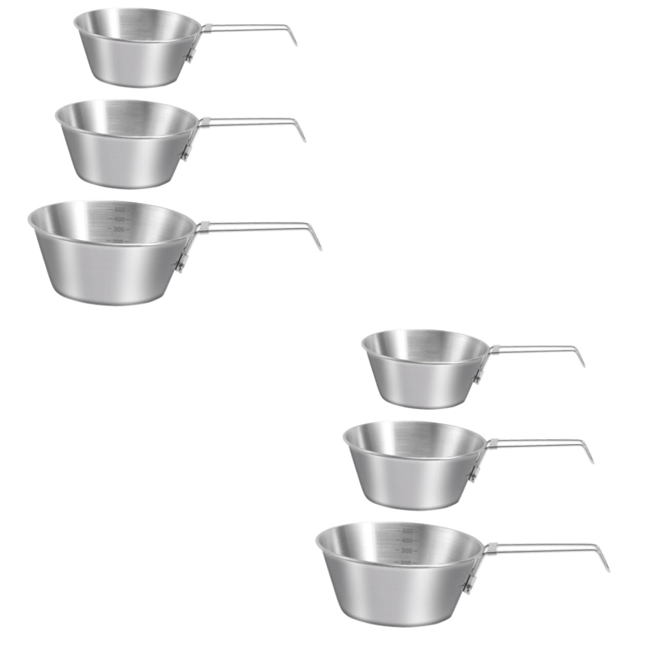 Toddmomy 2 Ensembles Bol Pliant En Acier Inoxydable Randonnée Compact Pliable De Plein Air Plats De Camping Portable Couverts De Table Bol Rond En Acier Inoxydable 3 Pièces * 2
