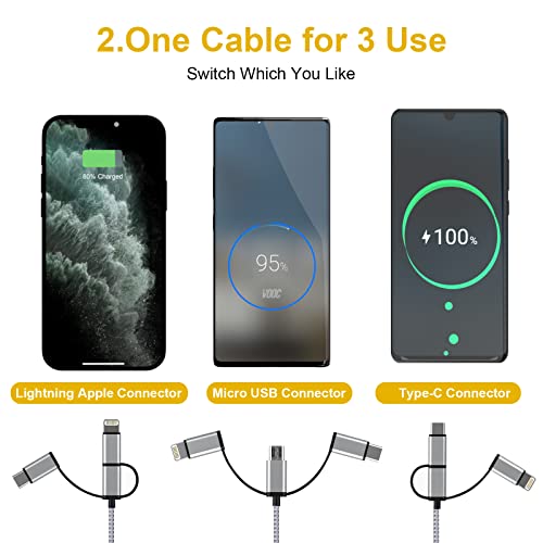 Multi Cavo di Ricarica, [3M] 4 in 1 Cavo USB
