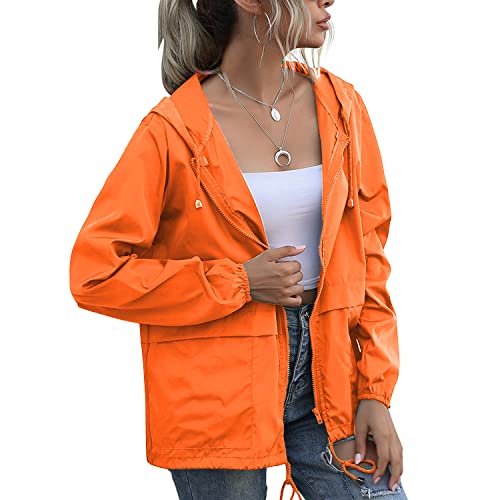 PESION Women's Waterproof Raincoat Lightweight Rain Jacket Hooded Windbreaker with Pocket for Outdoor - Image 5