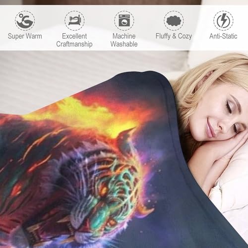 Couverture tigre impression 3D flanelle pour couvre-lit 130x180 - 4