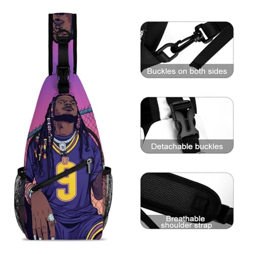 Women's Fashion Chest Bag, Travel Shoulder Pack, African American Black Boy Basketball Art Small Cross Body Sling Bag3