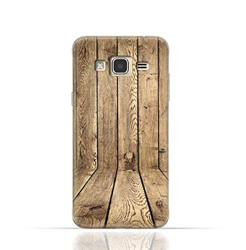 AMCCompatible with Samsung Galaxy E5 2015 / E500F TPU Silicone Case with Wood Texture Old Panels Pattern