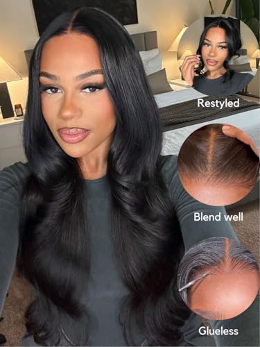 Image of Beauty Forever 13x4 Pre Everything Lace Frontal Glueless Wig Human Hair Pre Plucked Pre Cut Body Wave Bye Bye Knots Wigs with Elastic Drawstring 30s Ready to Wear Wig for Women 150% Density 20 Inch