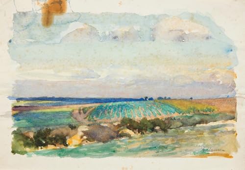 Cuadro de lienzo para paredes vacías, pintura de campos de cultivos Clausen 60x90