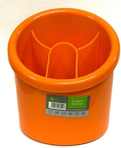 ECO Cutlery Utensil Drainer with 4 Compartments, 15 × 14 × 18 cm (Purple)