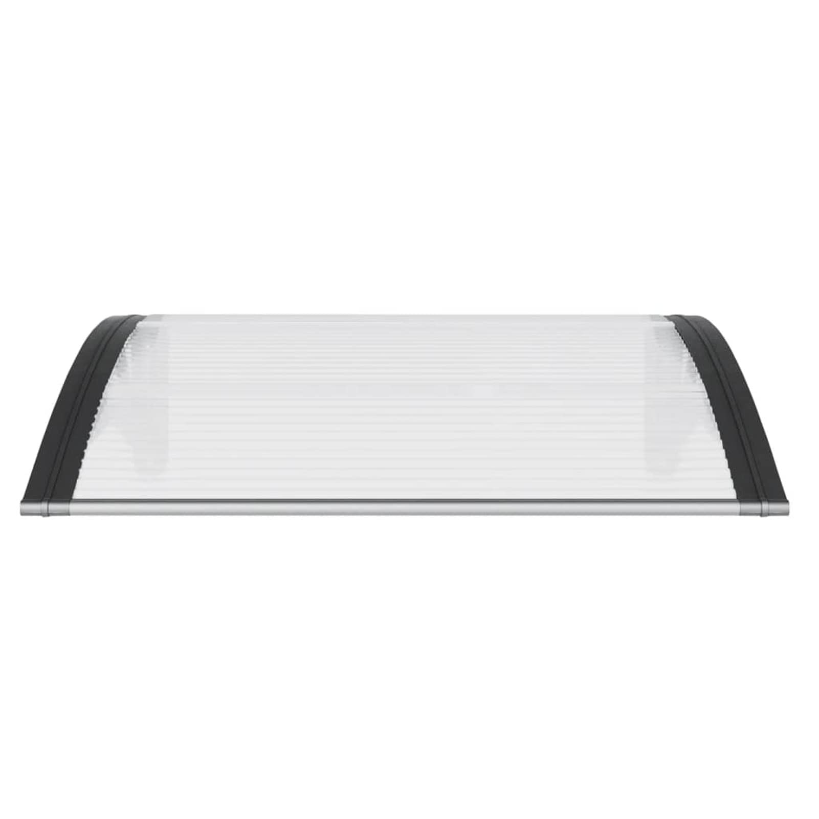 Tidyard Auvent de Porte Marquise de Porte d'entrée Abri Protection en Polycarbonate Noir et Transparent 80x80 cm