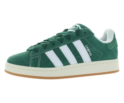 adidas Tenis Campus de caña baja para hombre, Verde oscuro, blanco nube, 40 EU