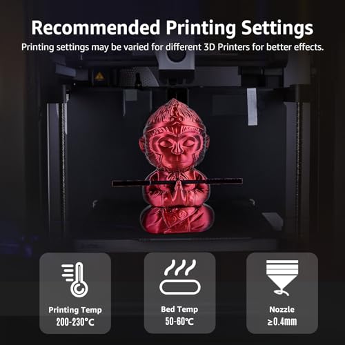 Image of Silk Dual Color PLA+ 3D Printer Filament 250g, Mini Spool, Black+Red, 1.75mm