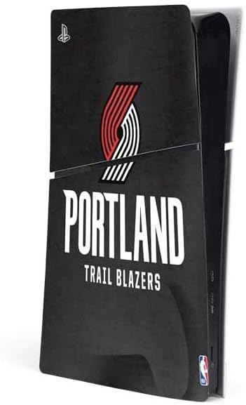 Skinit Decal Gaming Skin Compatible with PS5 Slim Digital Edition Console - Officially Licensed NBA Portland Trail Blazers Distressed Design