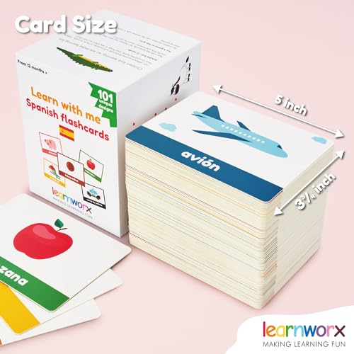 Spanish Flash Cards for Kids & Toddlers - 101 Cards - 202 Sides - Learn with Me - Objects, Numbers & Play Games - Great Value, Fun Learning and Educational Flashcards - Image 4