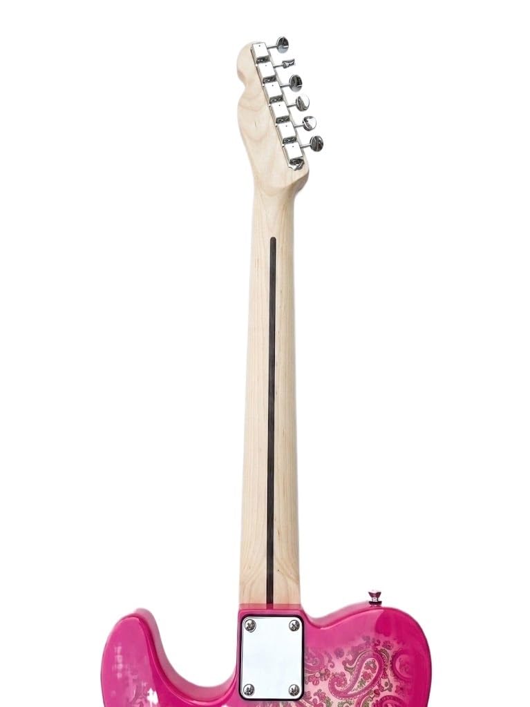 Chitarra elettrica Solid Body, Pink Paisley, tastiera in acero con pickup single-coil, full size 39" for performance sul palco e registrazione in studio (Guitarra Electrica)
