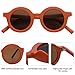 COASION Cute Round Kids Sunglasses UV Protection Flexible Rubber Glasses Shades for Toddler Girls Boys Age 2-10 (Pink/Brown Lens + Orange Red/Brown Lens)