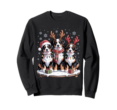 Cute Bernese Mountain Christmas Puppies Dog Lovers Holiday Sweatshirt