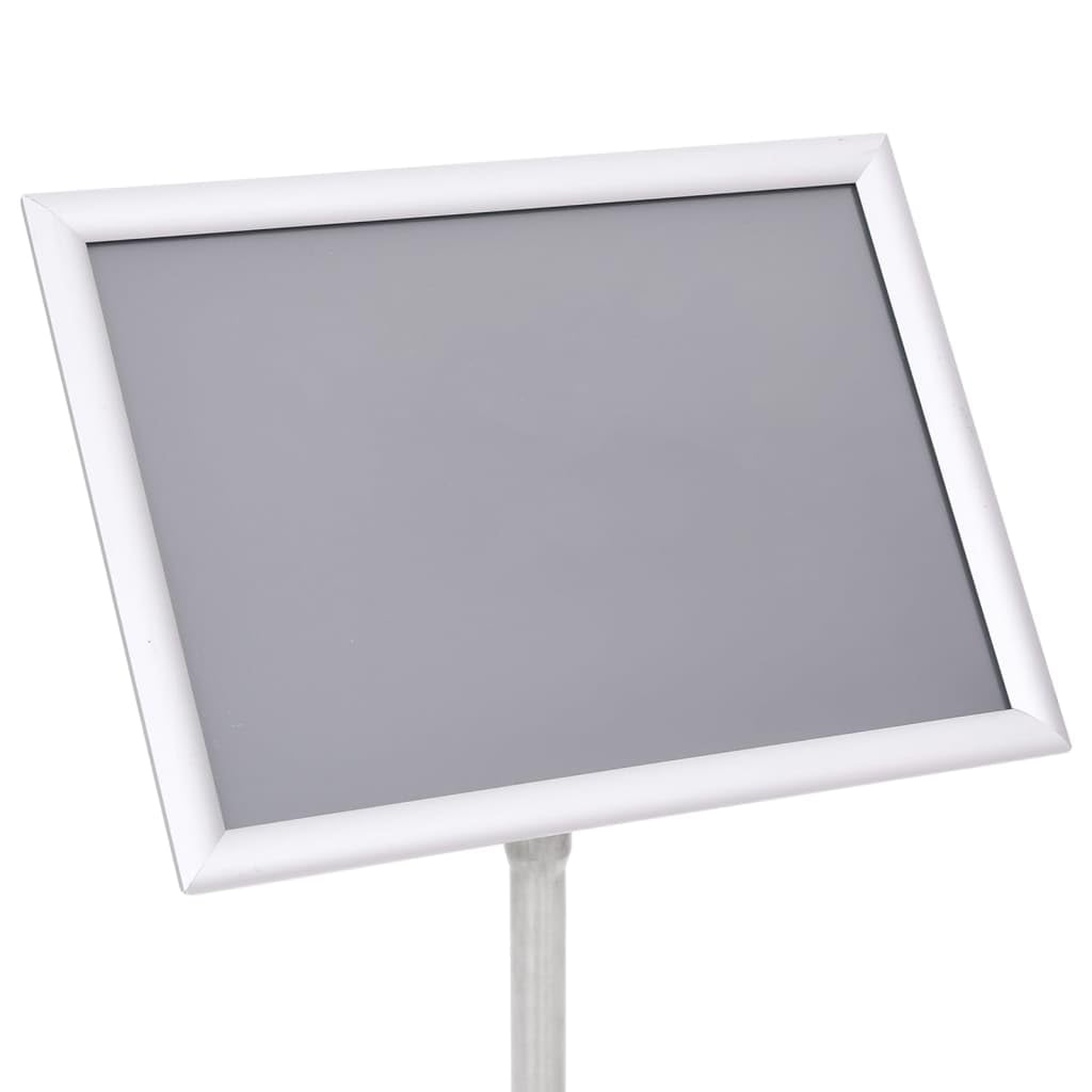 Plakatständer A3 höhenverstellbar mit Klapprahmen, Infoständer aus Aluminium für Restaurant, Büro und Messe, silberner Kundenstopper für Werbeplakate