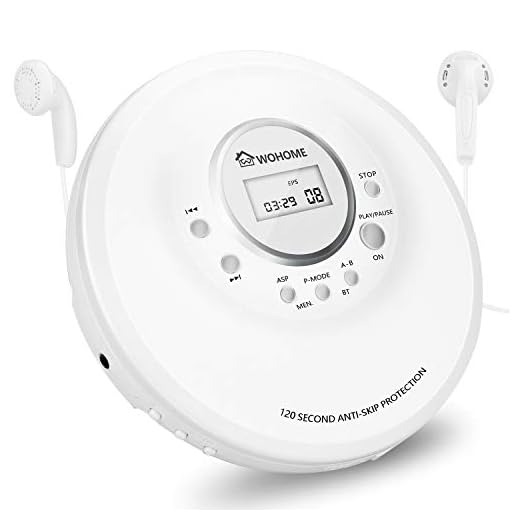 Portable CD Player with Bluetooth,Wohome Compact Disc MP3 CD Walkman Players with Anti Skip Protection DC Adapter USB or Battery Powered for Kids & Adults Model DS-102BT