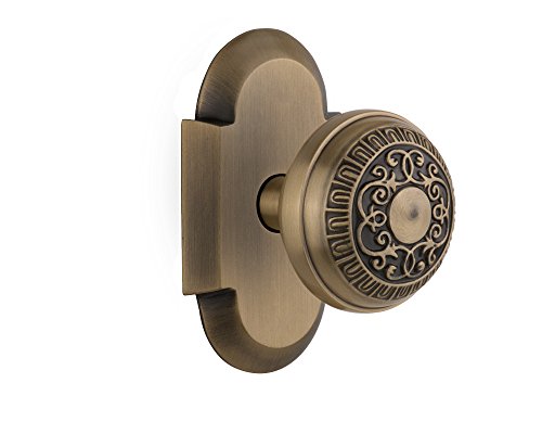Best Review Nostalgic Warehouse Cottage Plate with Egg & Dart Door Knob, Privacy - 2.375", Antique Brass