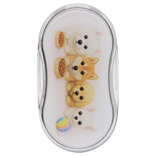 LED ライト付き 携帯用 スイングルーペ 3.5倍 35mm CLE-35 4匹の子犬 虫眼鏡 手持ち 拡大鏡 ポケットルーペ おしゃれ 池田レンズ工業