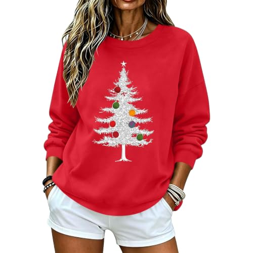Womens Christmas Sweatshirt Fleece Pullover Funny Cute Holiday Tops - image 6
