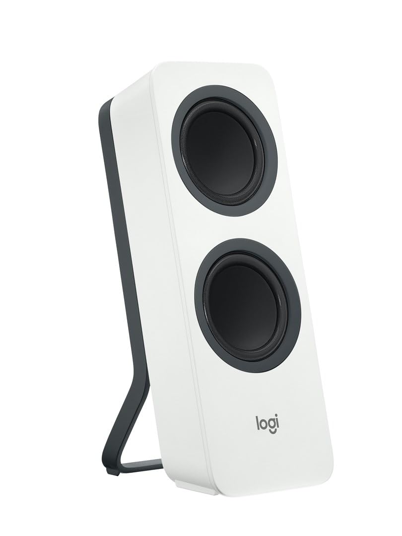 Logitech Z207 Kabelloser PC-Lautsprecher, Bluetooth, Stereo Sound, 10 Watt Spitzenleistung, 3,5 mm Eingang, Kopfhörerbuchse, Easy-Switch Feature, EU Stecker, PC/TV/Tablet/Handy - Weiß