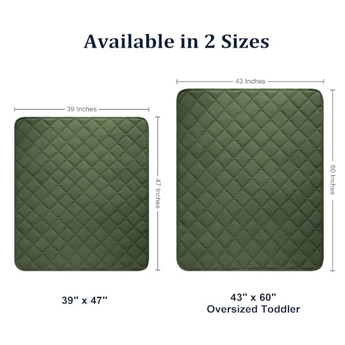 Image of BEDSUM Toddler Quilt 39x47, Microfiber Baby Quilt for Crib, Olive Green | Lightweight Toddler Blanket for Boys Girls Nursery, Machine Washable All Season Kid Quilt, Tummy Time Blanket, Stroller Quilt
