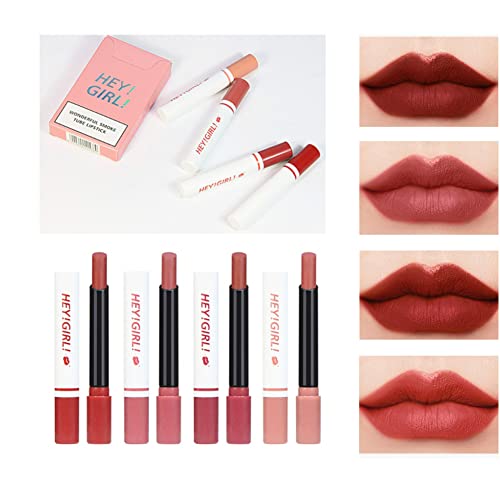 Allbestaye 4Pcs Kit de maquillage mat rouge à lèvres en forme de tube de cigarette imperméable longue durée Cover